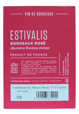 ESTIVALIS BORDEAUX ROSÉ 5L OU 10L